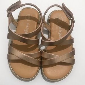Cat & Jack Rose Gold Sandals Toddler Size 6